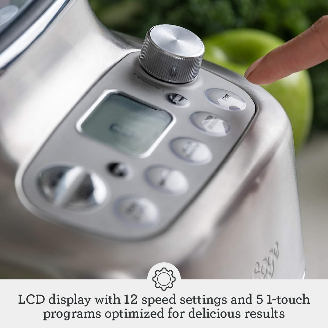 A finger on the Super Q dial above the LCD and five program buttons, official detail