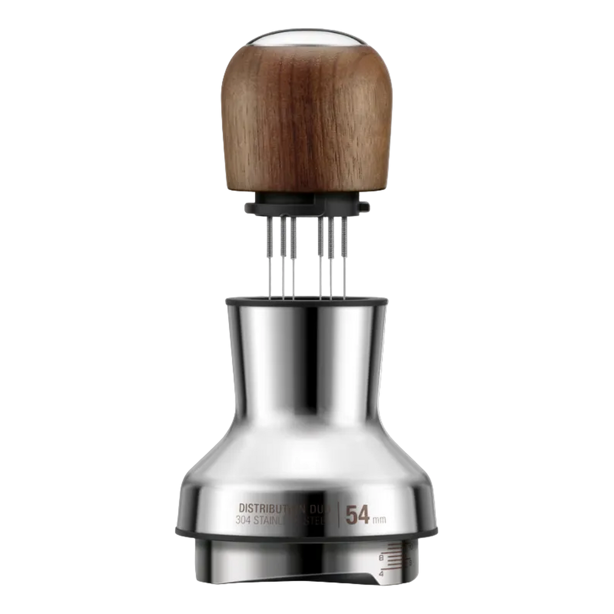 The Sage Distribution Duo 54 mm in stainless steel and walnut