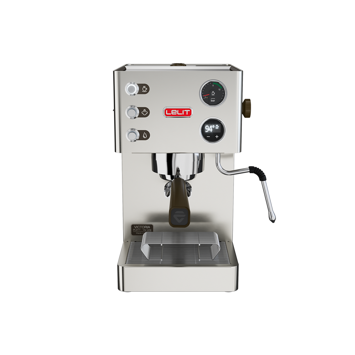 Lelit Victoria PL91T in brushed stainless steel, official product photograph