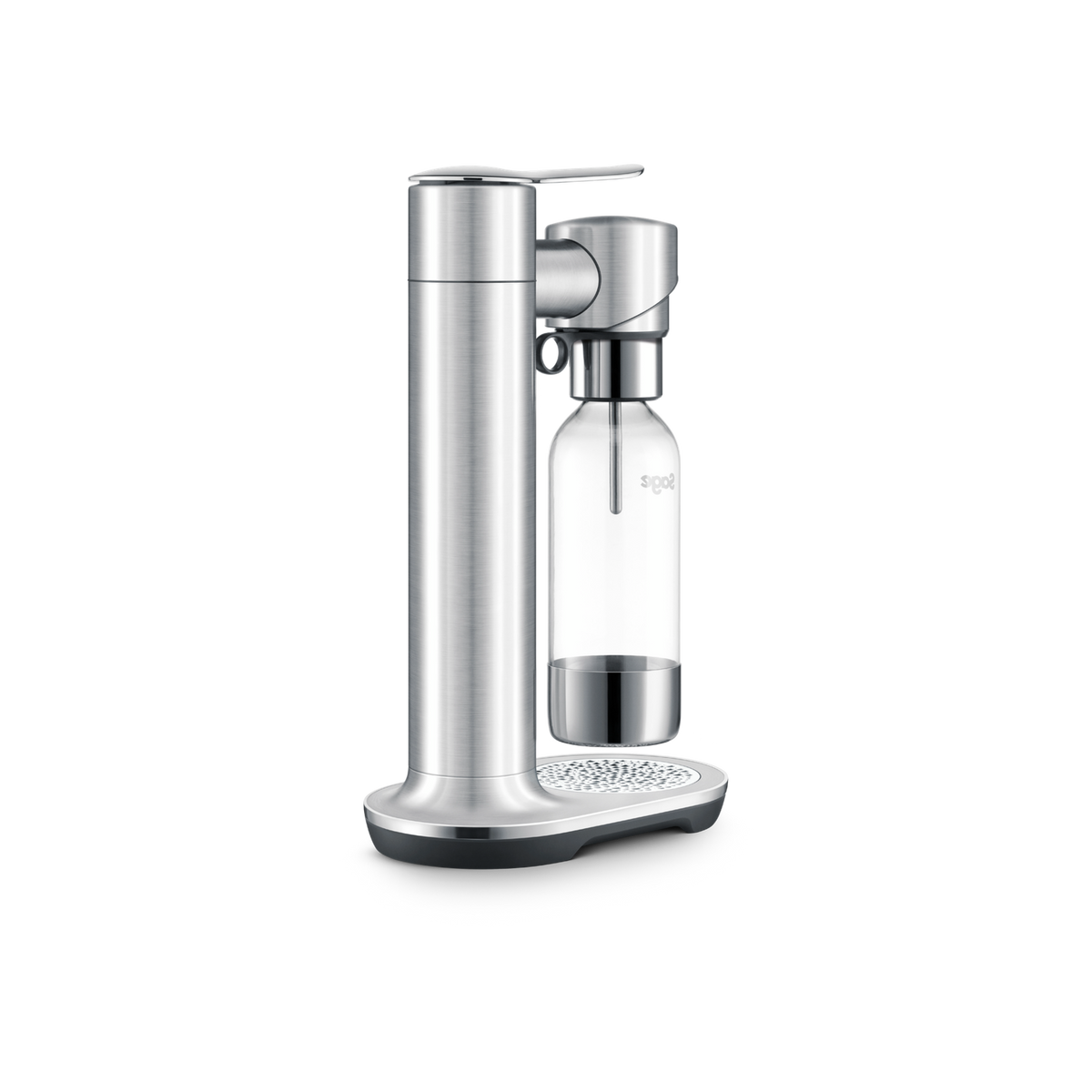 The InFizz Fusion brushed stainless steel body and die-cast lever, official Sage photography