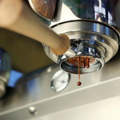 Slayer Espresso V3 group pulling a shot