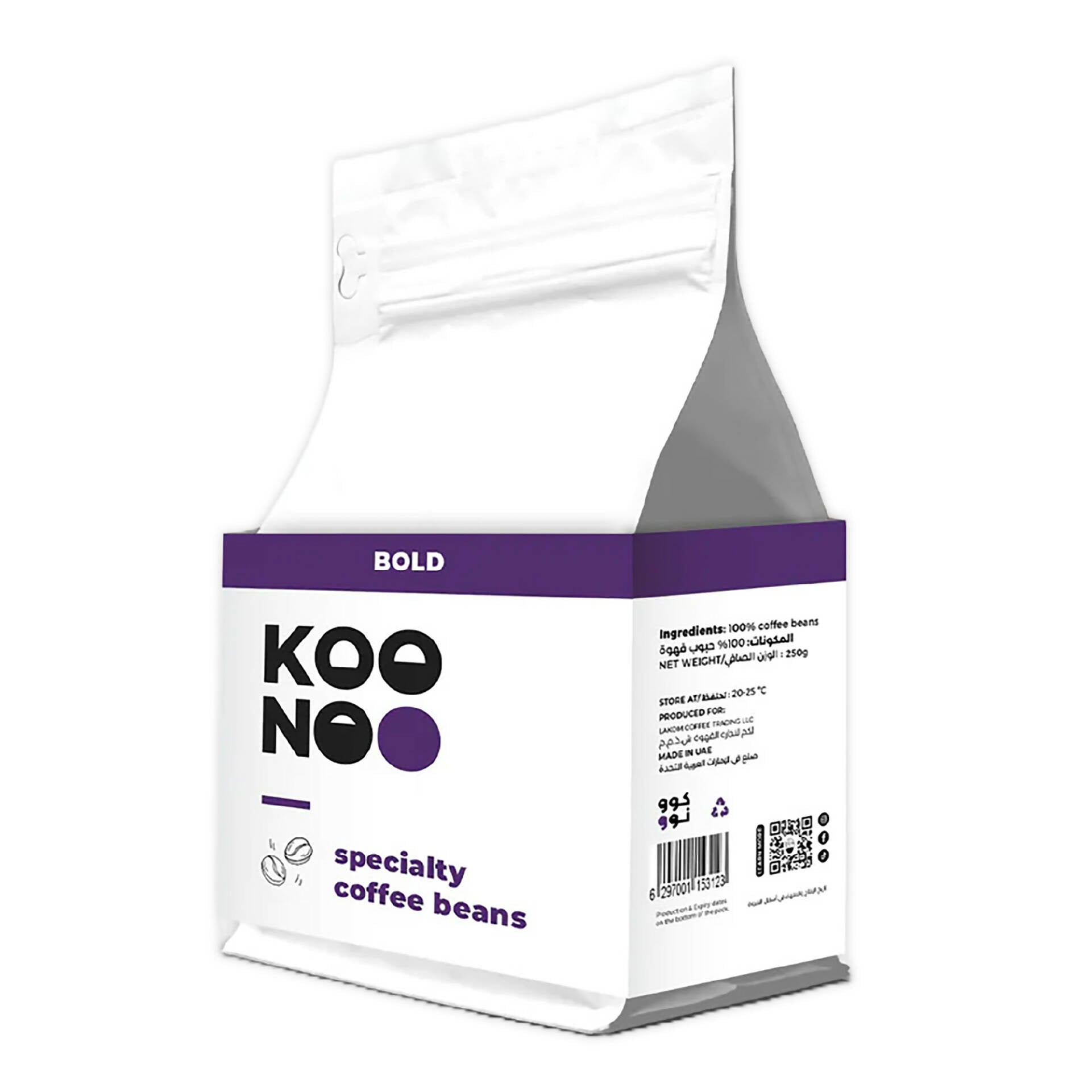 KOONOO Bold | Dark Roast | 250G | Specialty Coffee Beans | Made in UAE - BeanBurds Koonoo