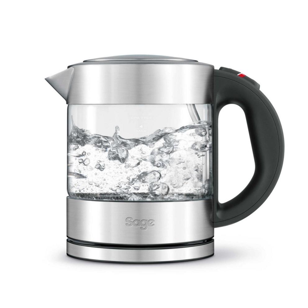 Sage the Compact Kettle Pure in brushed stainless steel with Duraglass window, official product view