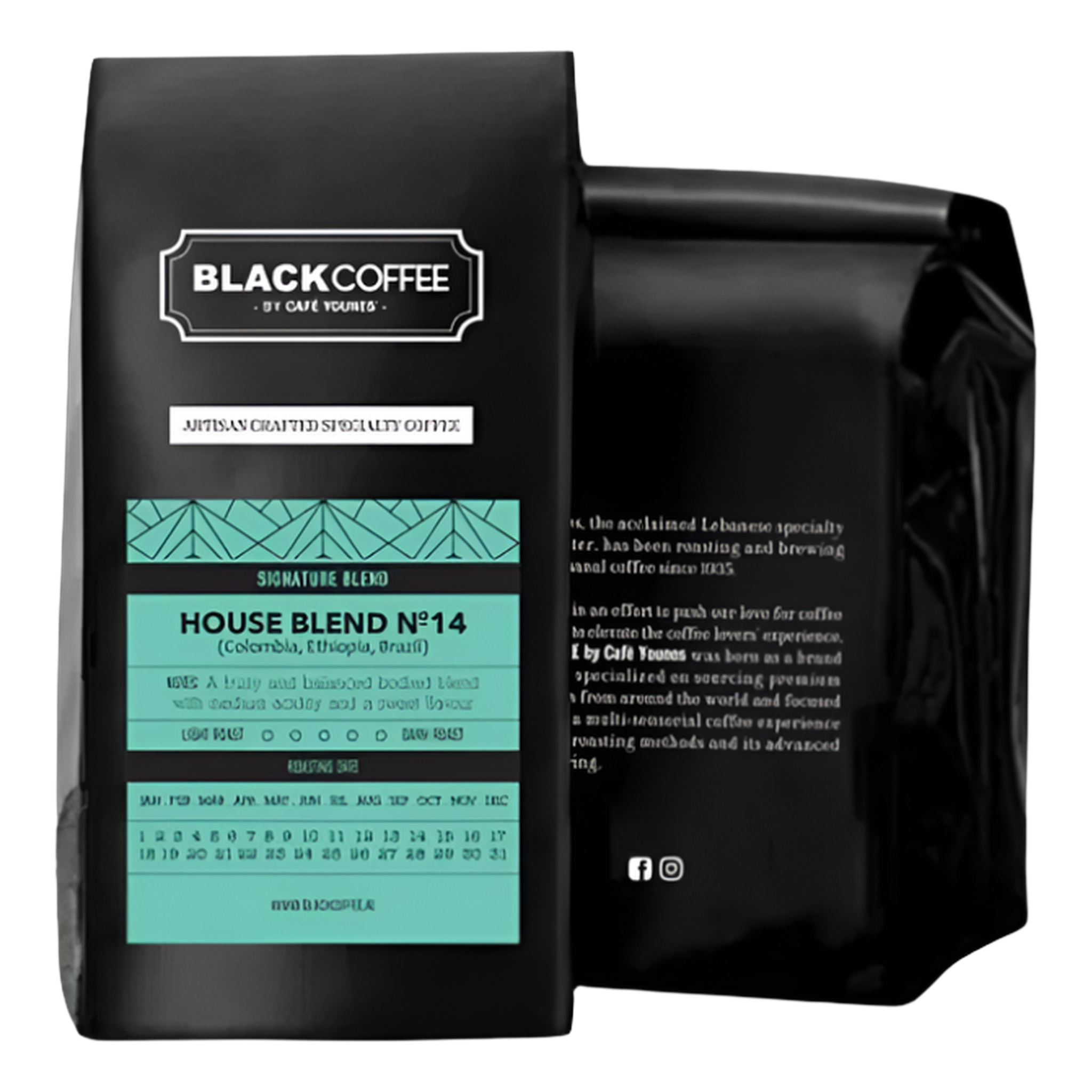 House Blend No 14 - BeanBurds Black Coffee by Cafe Younes 250g (10 - 12 cups) / Whole beans Coffee Beans