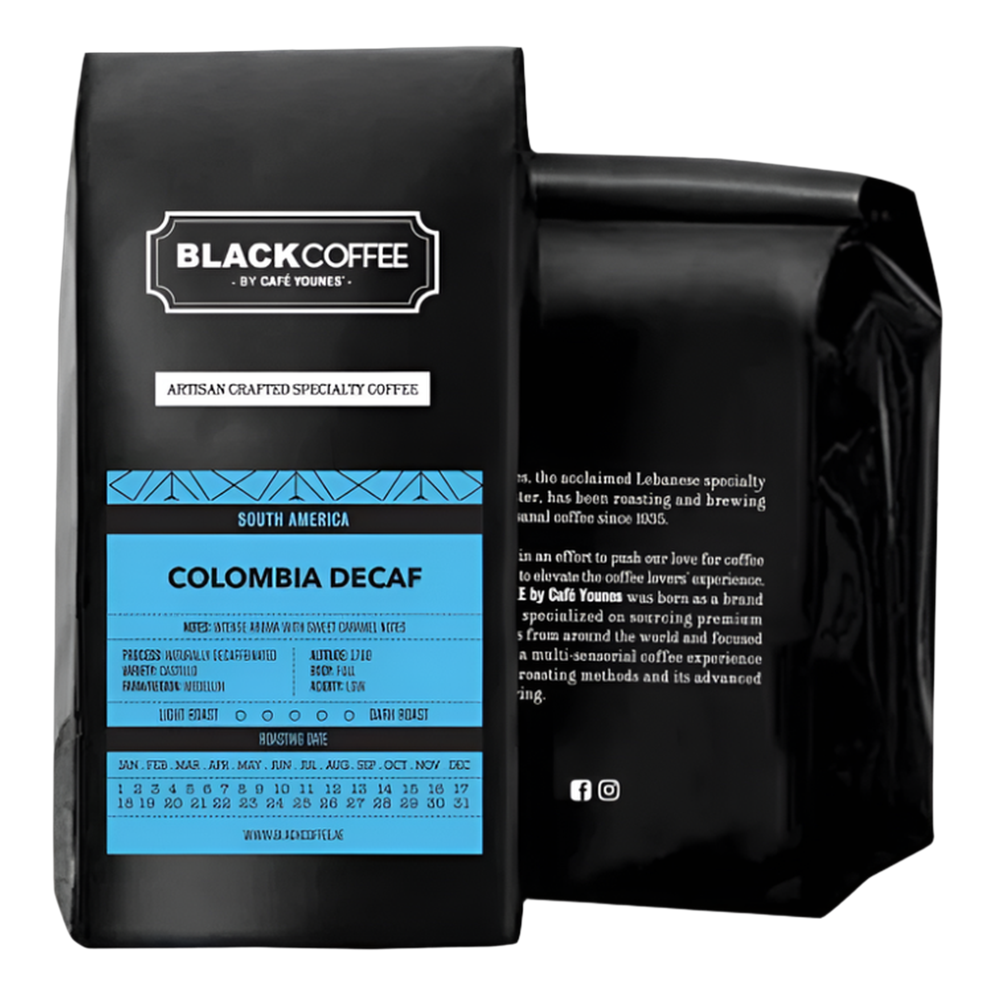 Colombia Decaf - BeanBurds Black Coffee by Cafe Younes 250g (10 - 12 cups) / Whole beans Coffee Beans