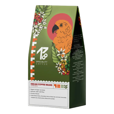 Indian Coffee - BeanBurds 1718coffee 250g (10-12 cups) / Whole Beans / Indian Plantation AAA Coffee Beans