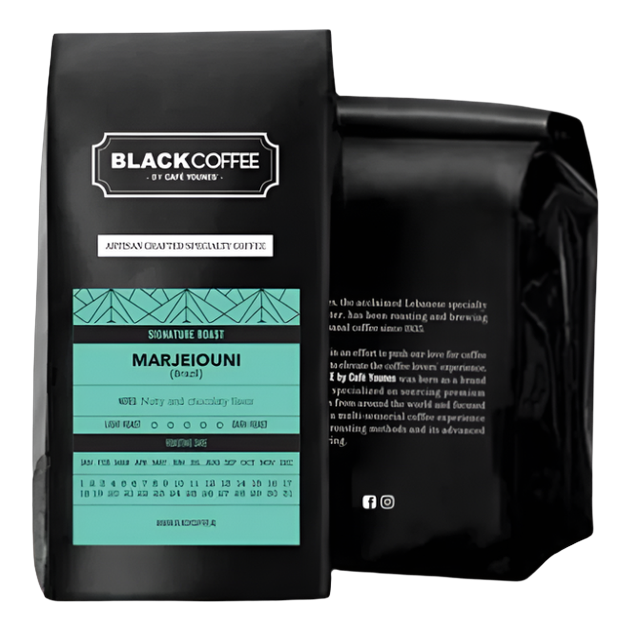 Marjeiouni - BeanBurds Black Coffee by Cafe Younes 250g (10- 12 Cups) / Whole Beans Coffee Beans