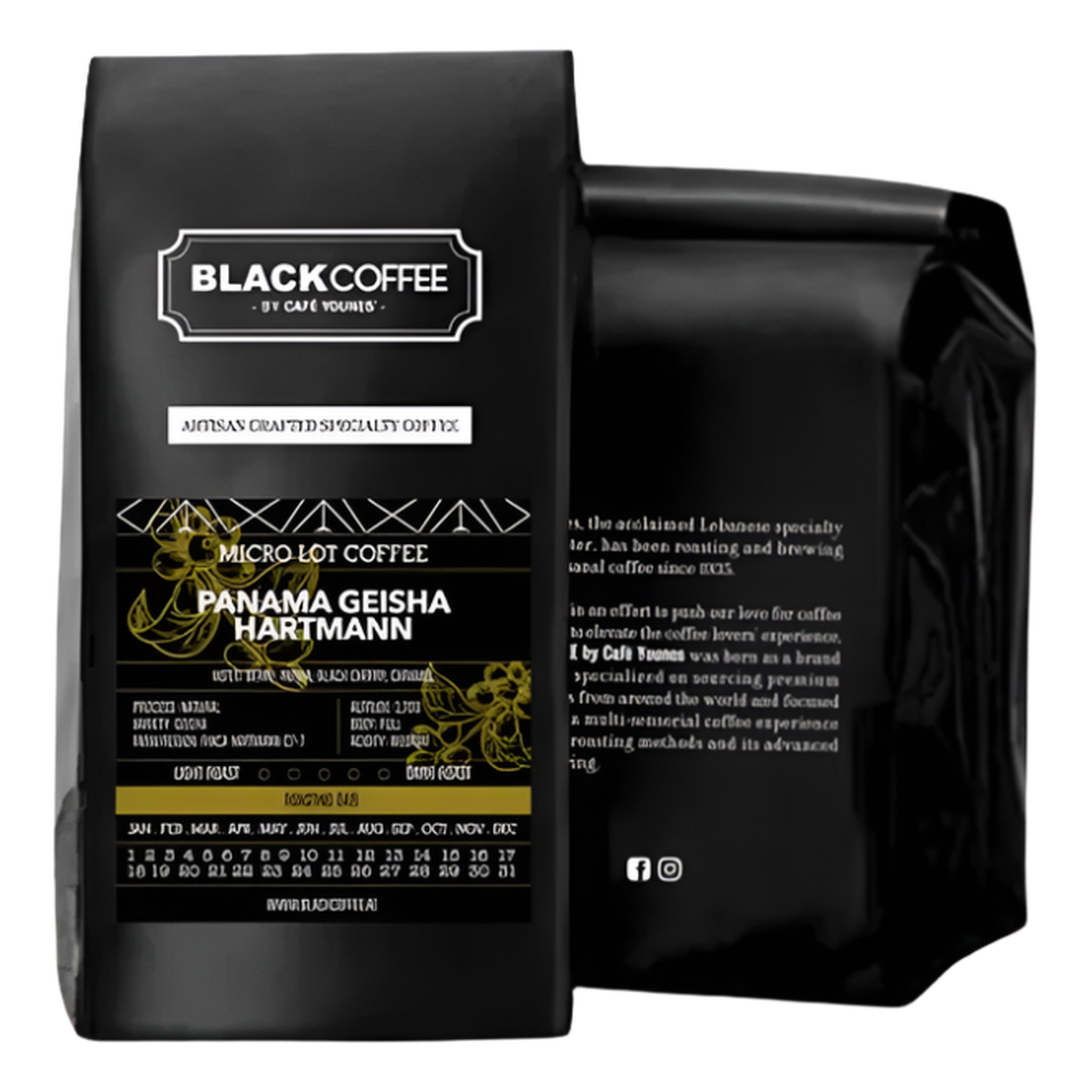 Panama Geisha Hartmann - BeanBurds Black Coffee by Cafe Younes 250g (10- 12 Cups) / Whole Beans Coffee Beans