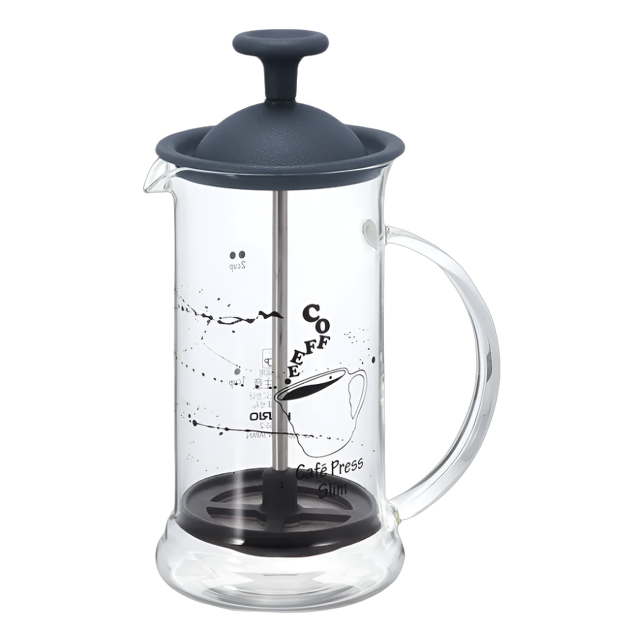 Hario Coffee Press Slim 240ml, Black - BeanBurds Brewing Gadgets 240ml Brewing Equipment