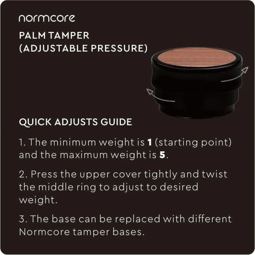Normcore Palm Tamper with Adjustable Pressure