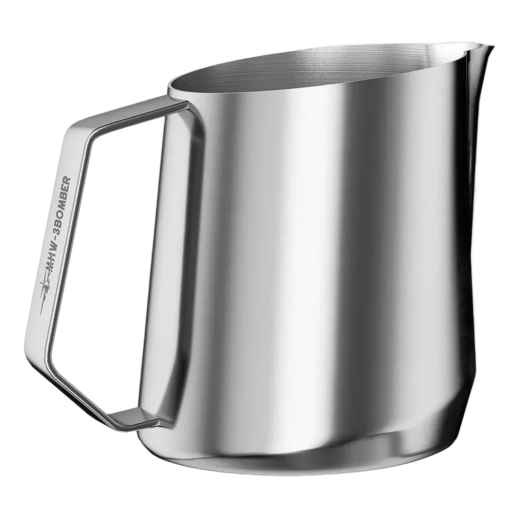 MHW-3Bomber GT Milk Pitcher U-Shape Spout, 400ml - BeanBurds Brewing Gadgets Glossy Grey Milk Jug