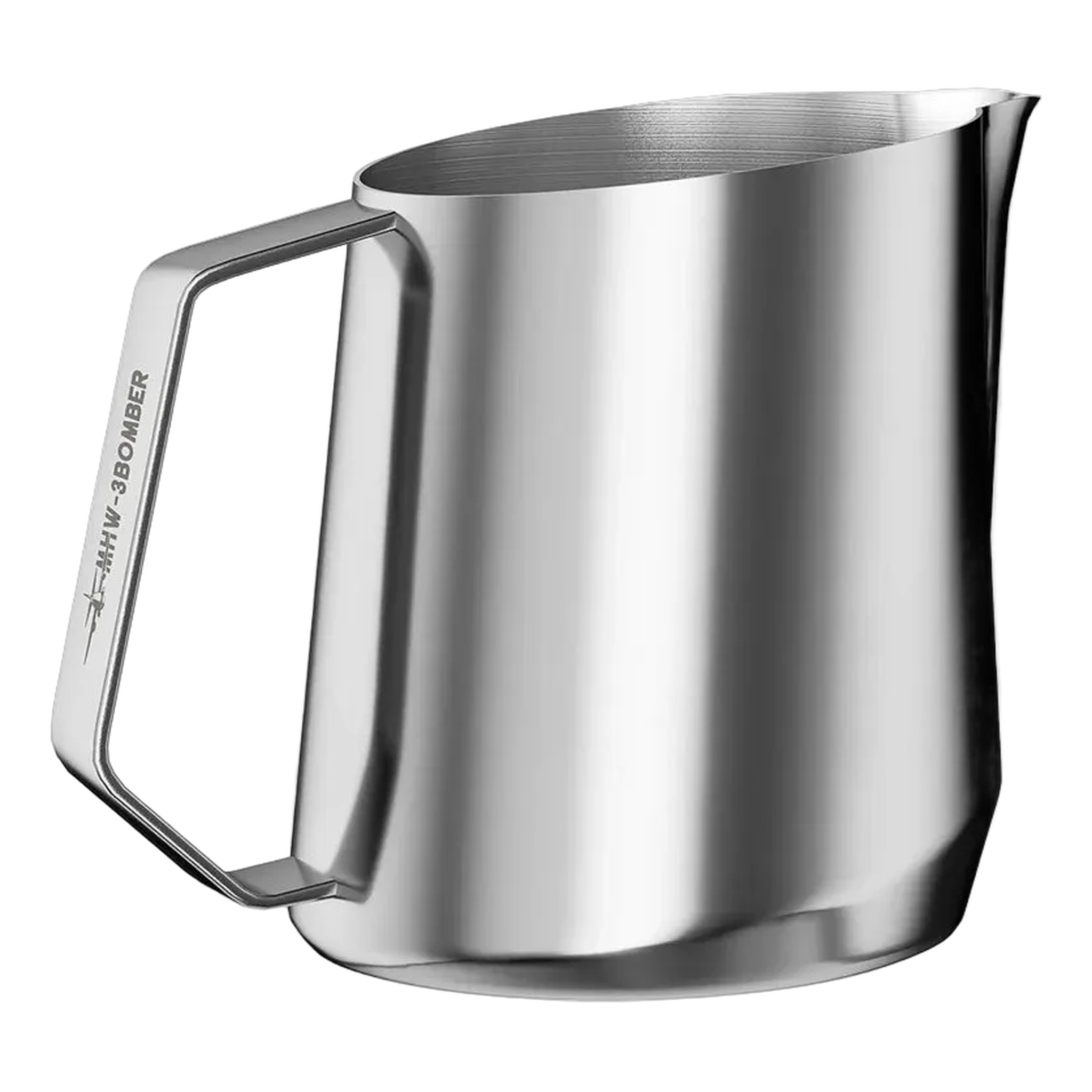 MHW-3Bomber GT Milk Pitcher U-Shape Spout, 400ml - BeanBurds Brewing Gadgets Glossy Grey Milk Jug