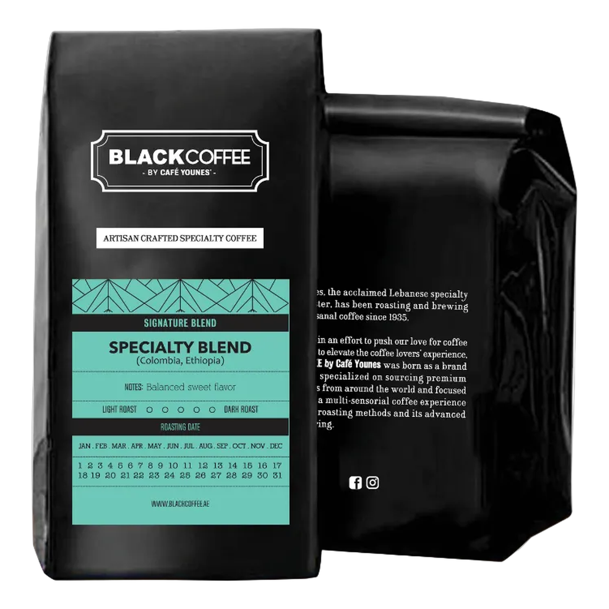 The Specialty Blend - BeanBurds Black Coffee by Cafe Younes 250g (10-12 cups) / Whole Beans Coffee Beans