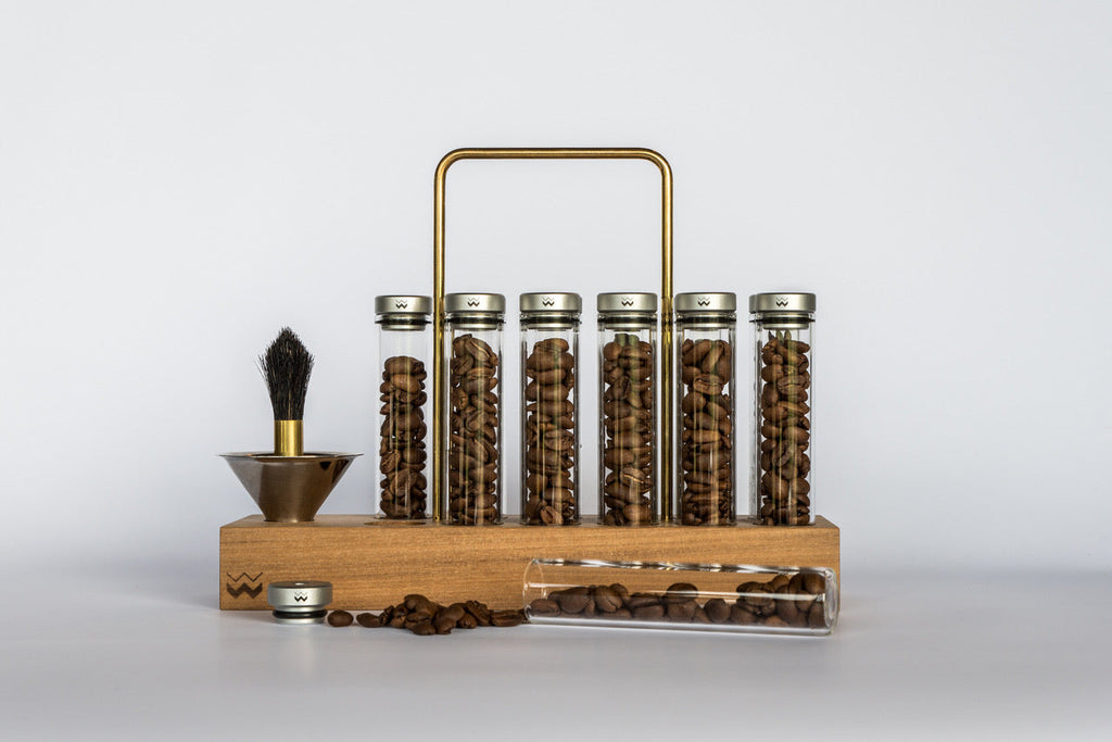 Weber Workshops Bean Cellar filled with a single dose of coffee beans