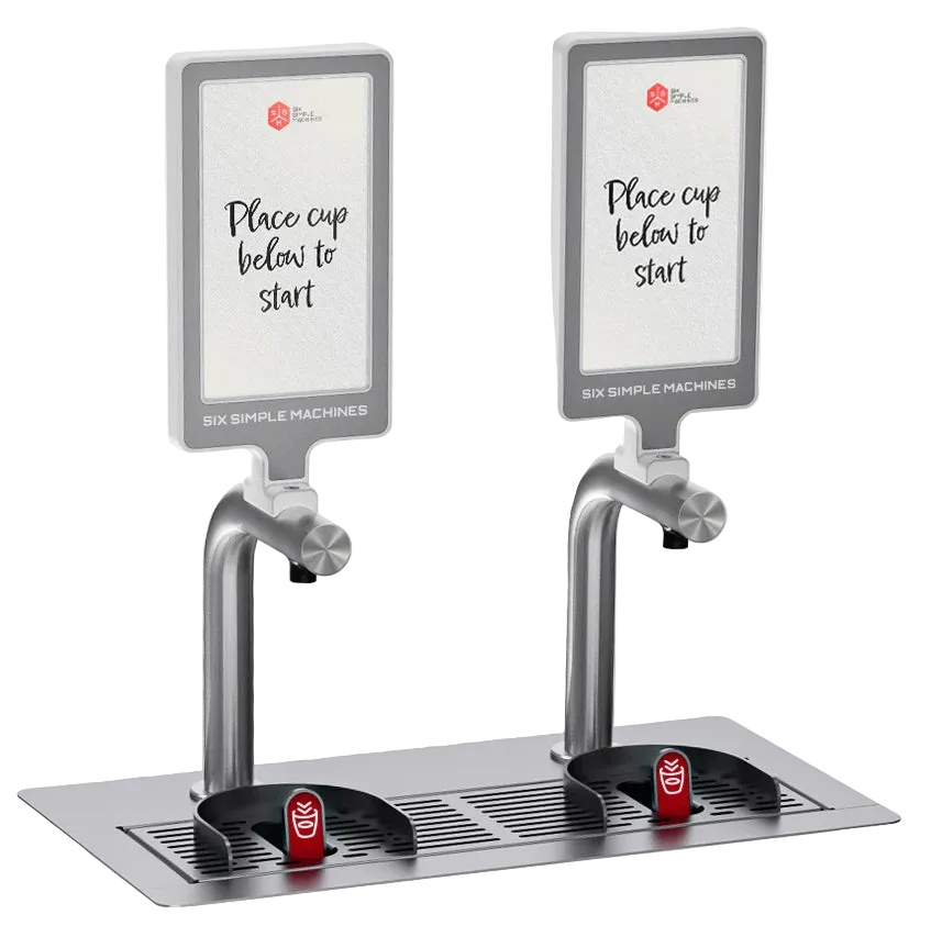 Freepour Batch Double with Digital Screen Signage - six simple machine
