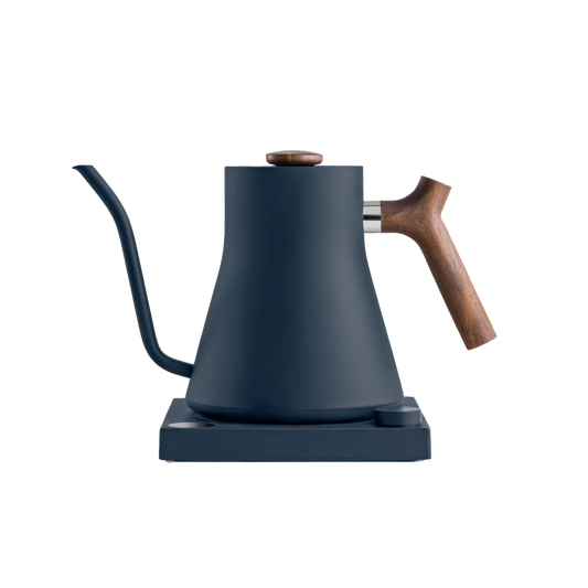 Fellow Stagg Kettle EKG - Wooden Handle - BeanBurds CoffeeDesk Stone Blue & Walnut Electric Kettle