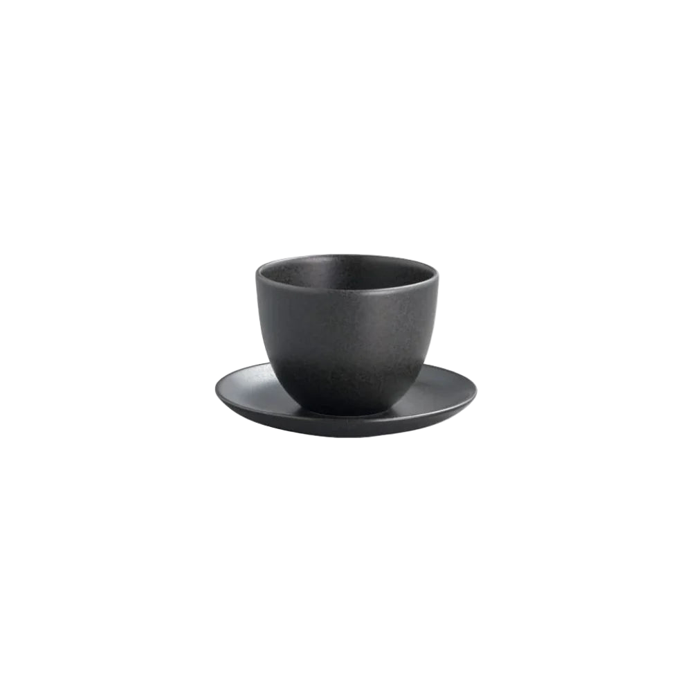KINTO PEBBLE Cup & Saucer Set - BeanBurds Brewing Gadgets Black Server