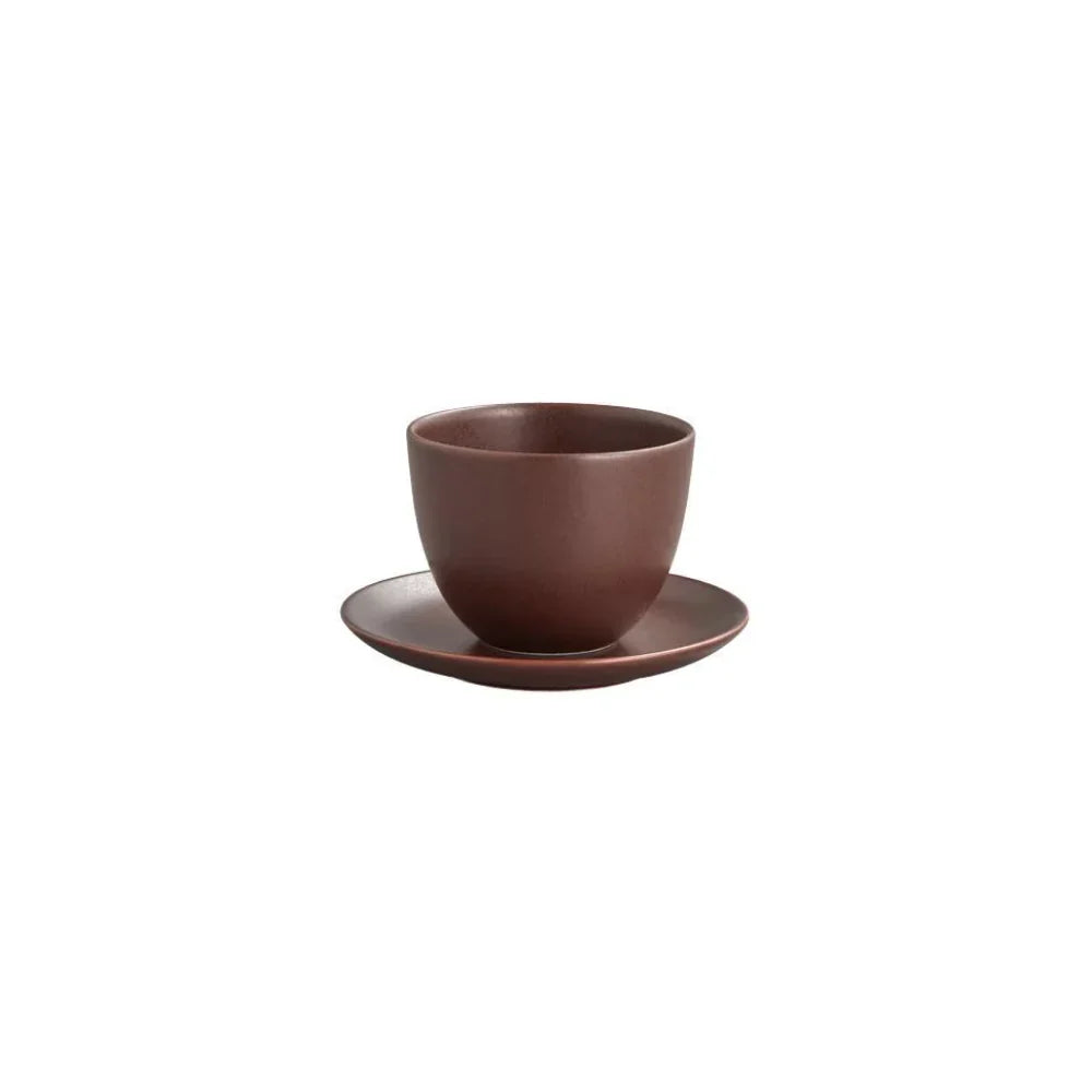 KINTO PEBBLE Cup & Saucer Set - BeanBurds Brewing Gadgets Brown Server