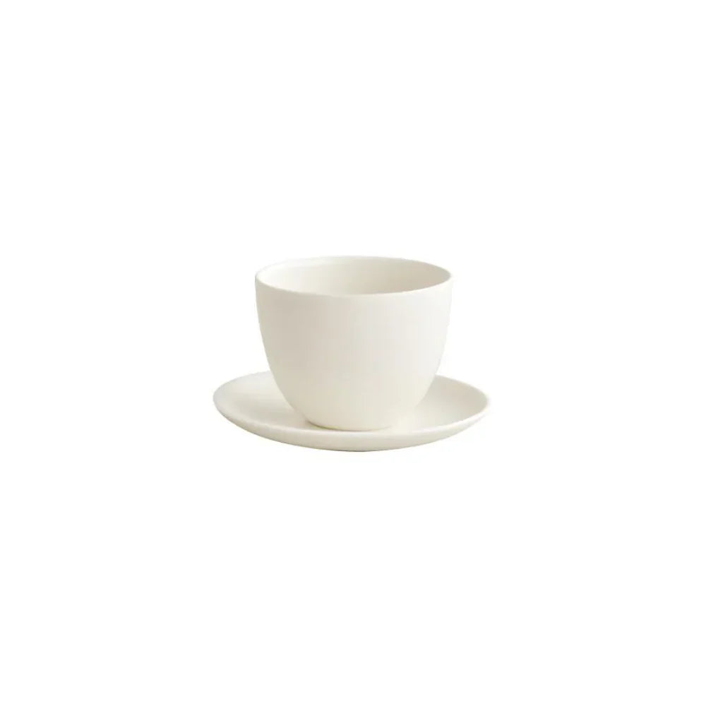 KINTO PEBBLE Cup & Saucer Set - BeanBurds Brewing Gadgets White Server