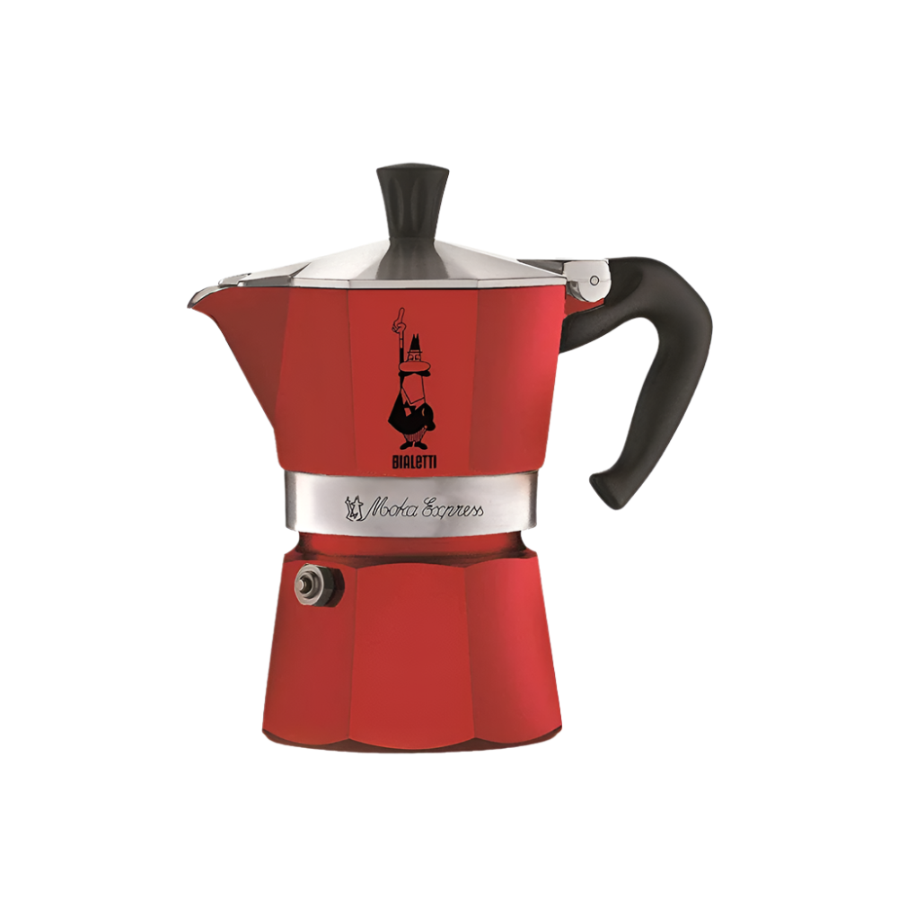 Bialetti Moka Expresso Coffee Maker - Red & Black - BeanBurds Brewing Gadgets Red Brewing Equipment