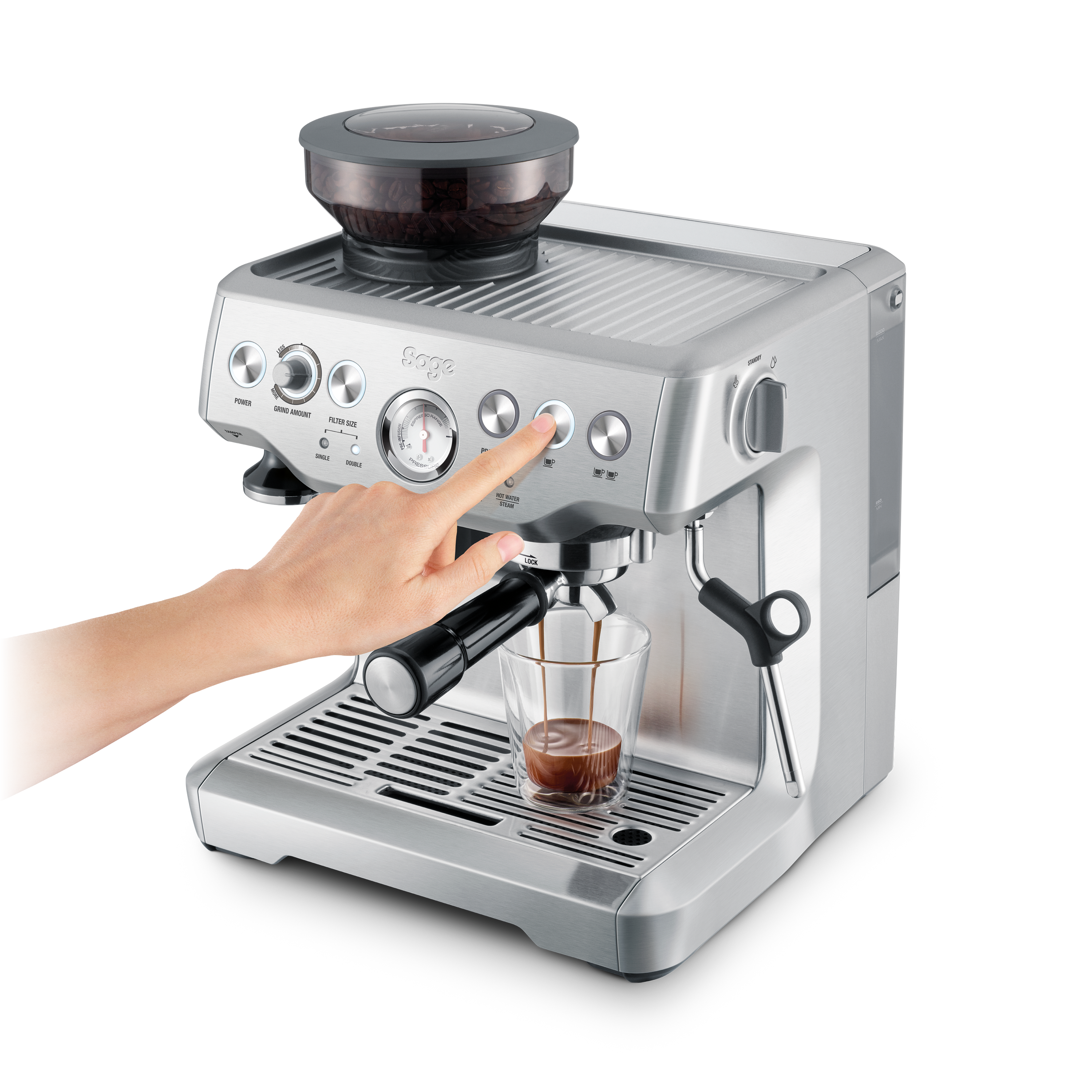 Sage the Barista Express™ - BeanBurds Breville Brushed Stainless Steel Coffee Makers & Espresso Machines