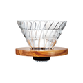 Hario V60 Glass Dripper 02 - Olive Wood - BeanBurds CoffeeDesk Glass Dripper