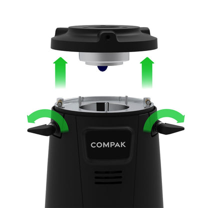 Compak E8 OD Grinder – 83mm, With Red Speed Burrs, Black