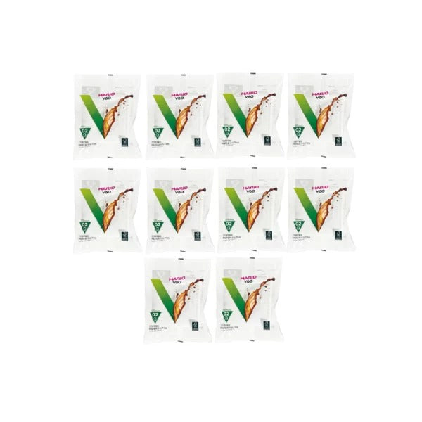 Hario V60-02 Bleached Paper Filters – Bundle of 100 sheets/pack X 10packs