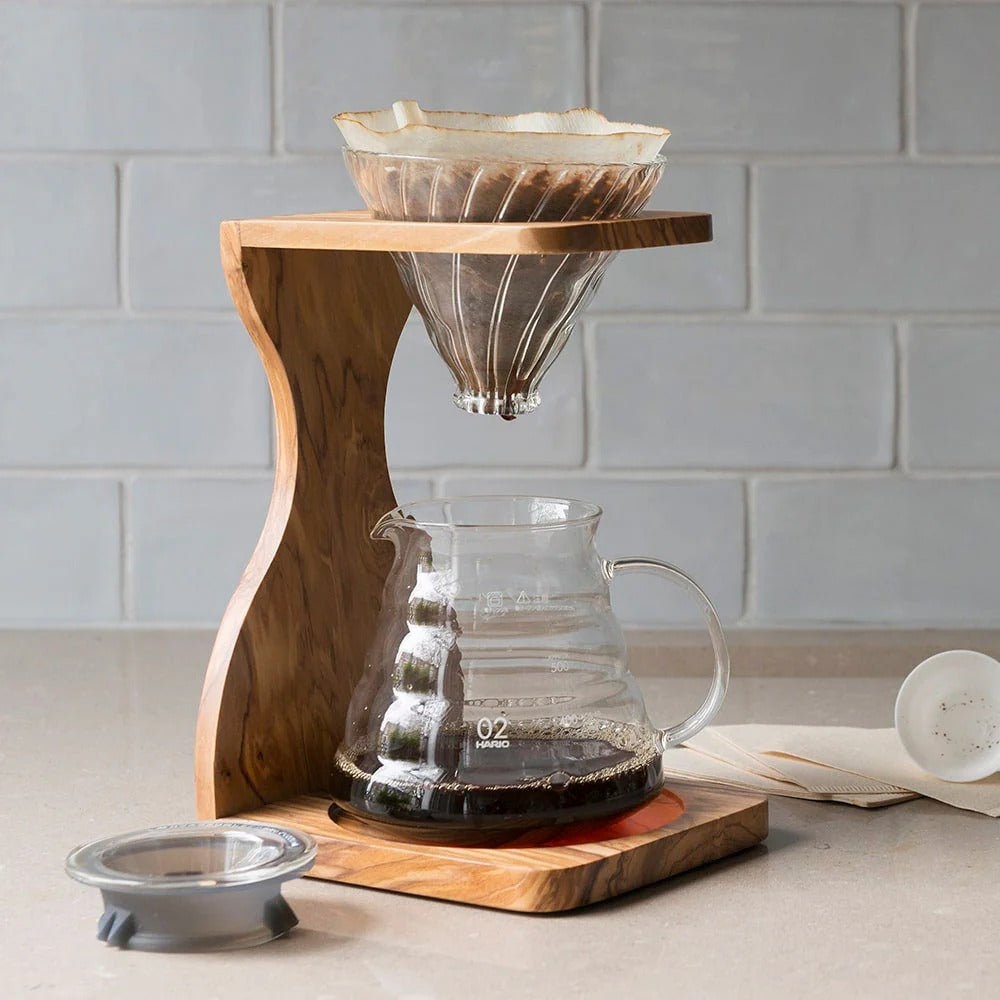 Hario V60 Olive Wood Stand Set - BeanBurds Brewing Gadgets Default Title Coffee Dripper