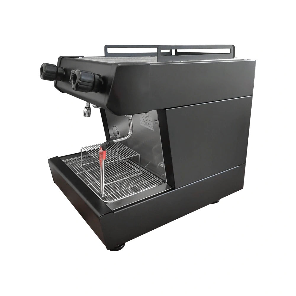 Conti NL EVO single group in black, side view with steam wand