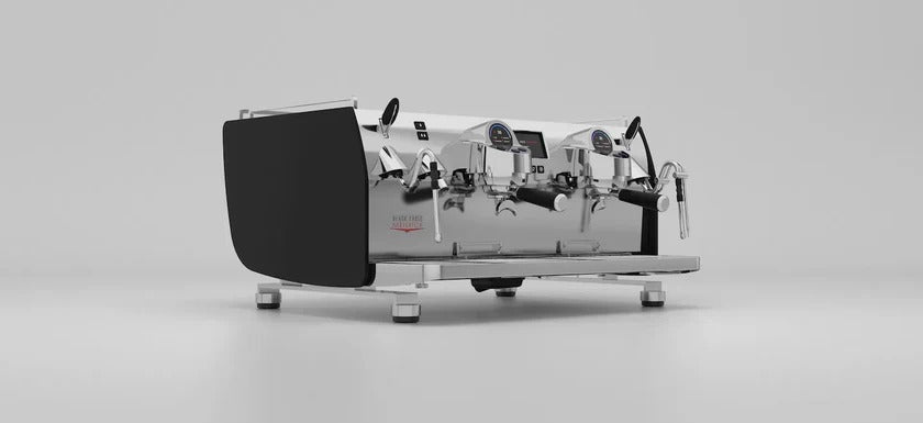 Victoria Arduino Black Eagle Maverick Gravimetric 2-3 Group - BeanBurds CMI Equipment Matte Black with Steel Logo / 2 Group Espresso Machine