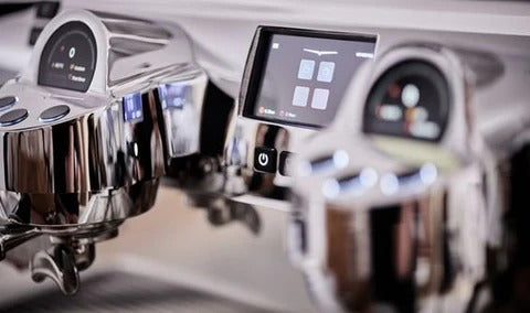 Victoria Arduino Black Eagle Maverick Gravimetric 2-3 Group - BeanBurds CMI Equipment Matte Black with Steel Logo / 2 Group Espresso Machine