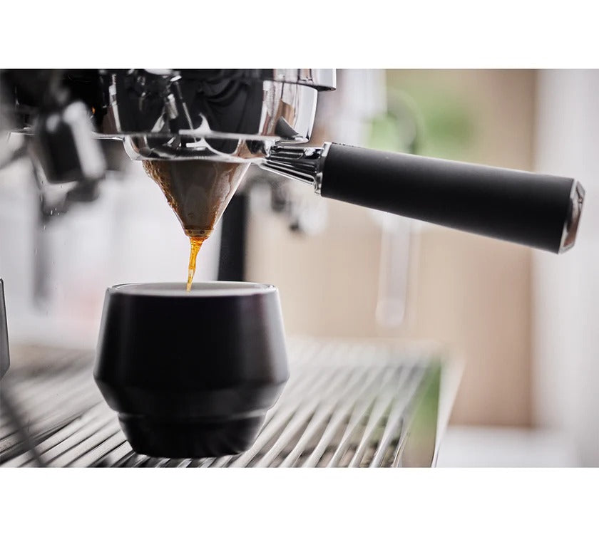 Victoria Arduino Black Eagle Maverick Gravimetric 2-3 Group - BeanBurds CMI Equipment Matte Black with Steel Logo / 2 Group Espresso Machine