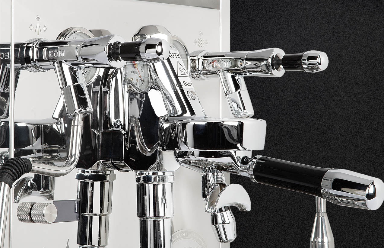 Synchronika II – Dual Boiler System with Rotary Pump - BeanBurds BonCafe Chrome Espresso Machine