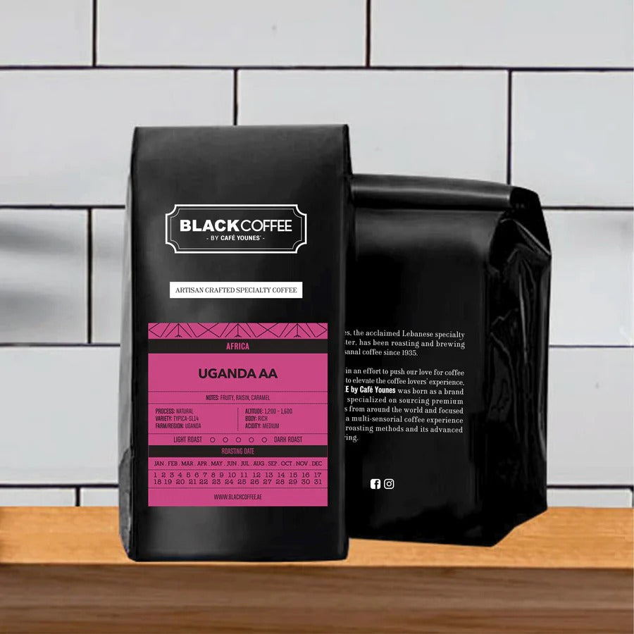 Uganda AA - BeanBurds Black Coffee By Cafe Younes 250g / Rakweh / Turkish Coffee Beans