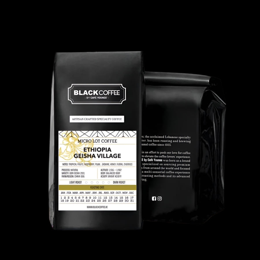 Ethiopia Gesha - BeanBurds Black Coffee By Cafe Younes 250g / Rakweh / Turkish Coffee Beans