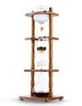 Yama 6-8 Cup Cold Drip Maker Curved Brown Wood Frame - BeanBurds Brewing Gadgets Default Title Coffee Dripper