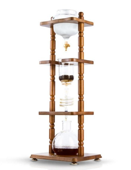 Yama 6-8 Cup Cold Drip Maker Curved Brown Wood Frame - BeanBurds Spresso Default Title Coffee Dripper