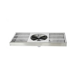 15″ x 7″ Center Spray Glass Rinser Drip Tray – Brushed Stainless – With Drain - BeanBurds Al Menhaz Default Title Accessories