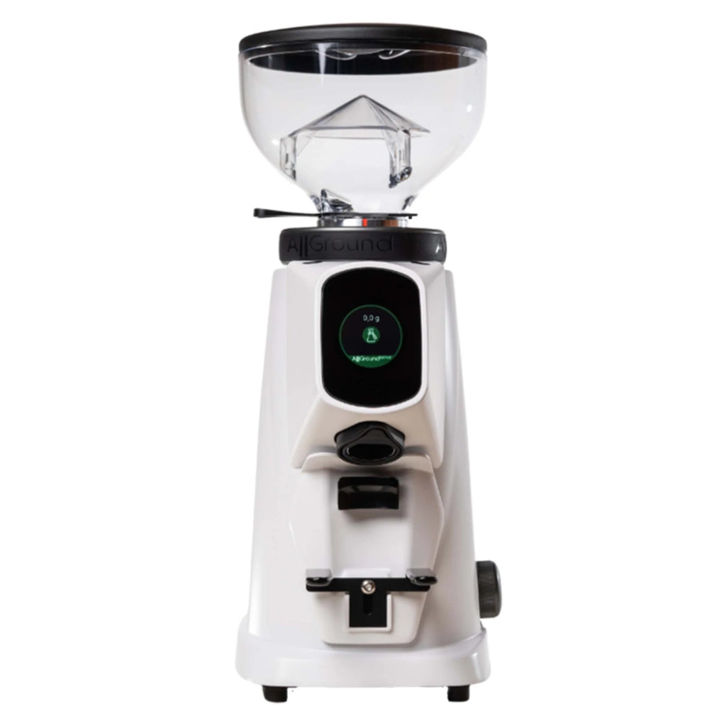 Fiorenzato AllGround Sense - Grind by Weight Deep Black Matt - BeanBurds Al Menhaz White Mat Coffee grinder