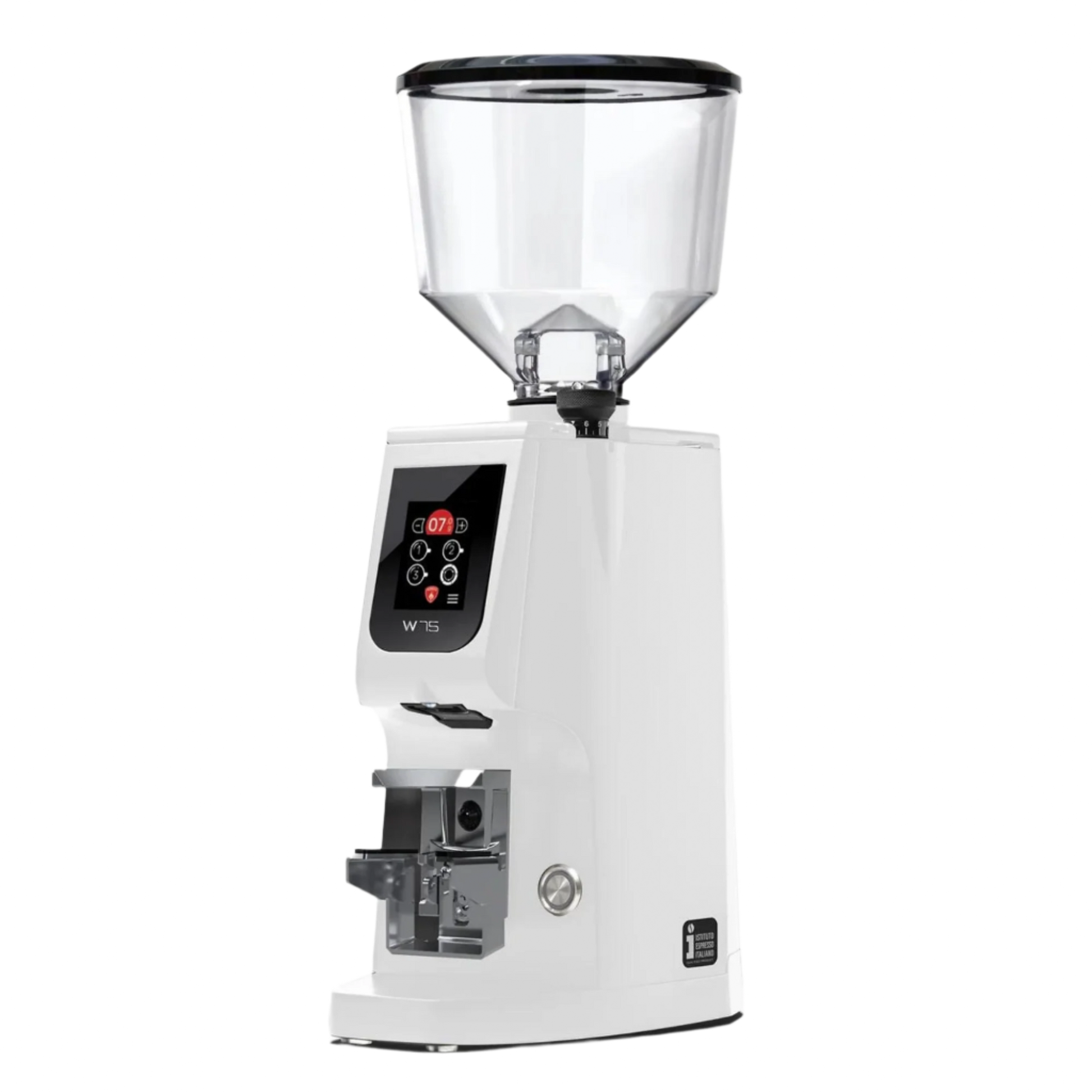 Eureka Atom W75 Coffee Grinder with Scale - BeanBurds CMI Equipment White Coffee Grinders