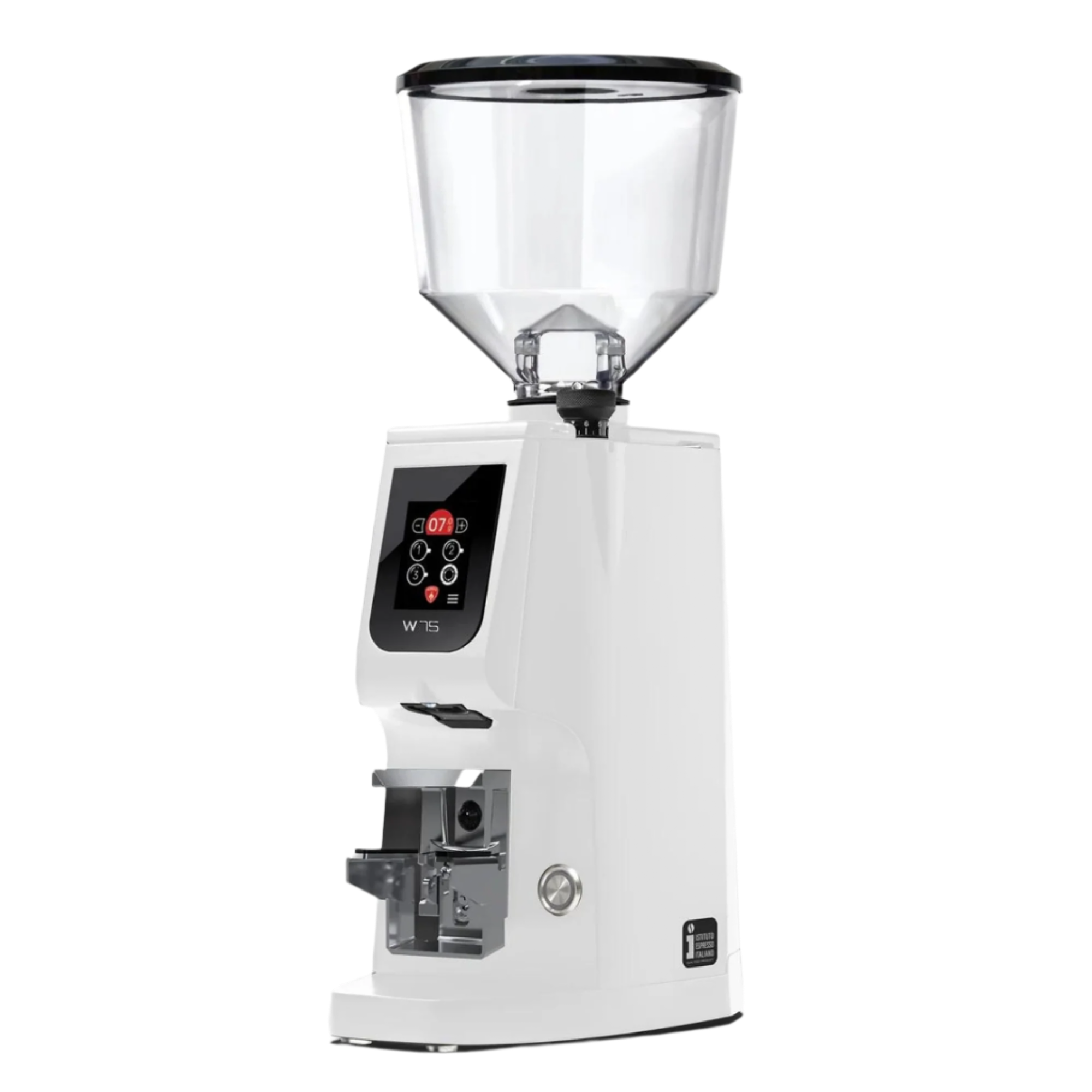 Eureka Atom W75 Coffee Grinder with Scale - BeanBurds CMI Equipment White Coffee Grinders