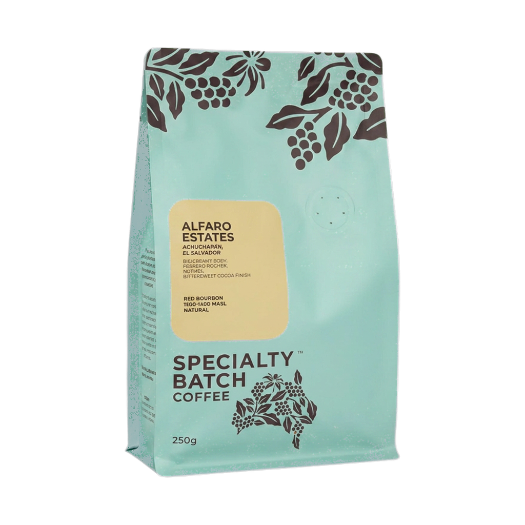 Alfaro Estates — upright transparent coffee hero
