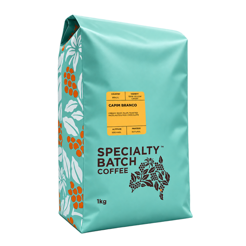 Specialty Batch Coffee Capim Branco — transparent studio product photograph