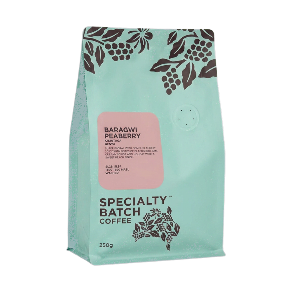 Baragwi Peaberry — upright transparent coffee hero