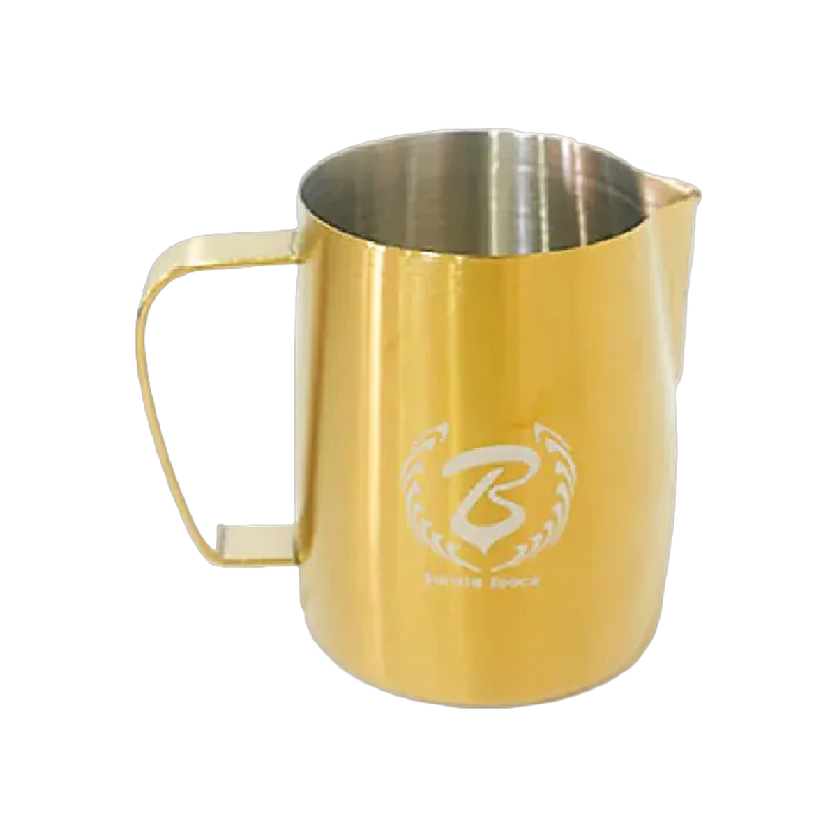 Barista Space Gold Milk Pitcher – Stainless Steel Jug for Latte Art — square product photo with transparent padding