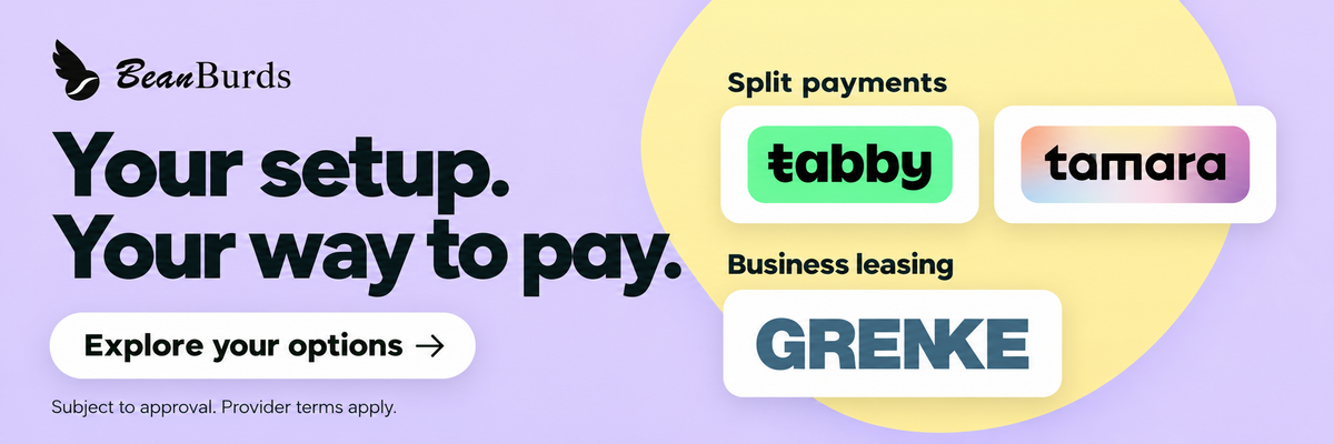 Your setup. Your way to pay. Split payments with Tabby and Tamara, business leasing with GRENKE. Subject to approval, provider terms apply. Explore your options