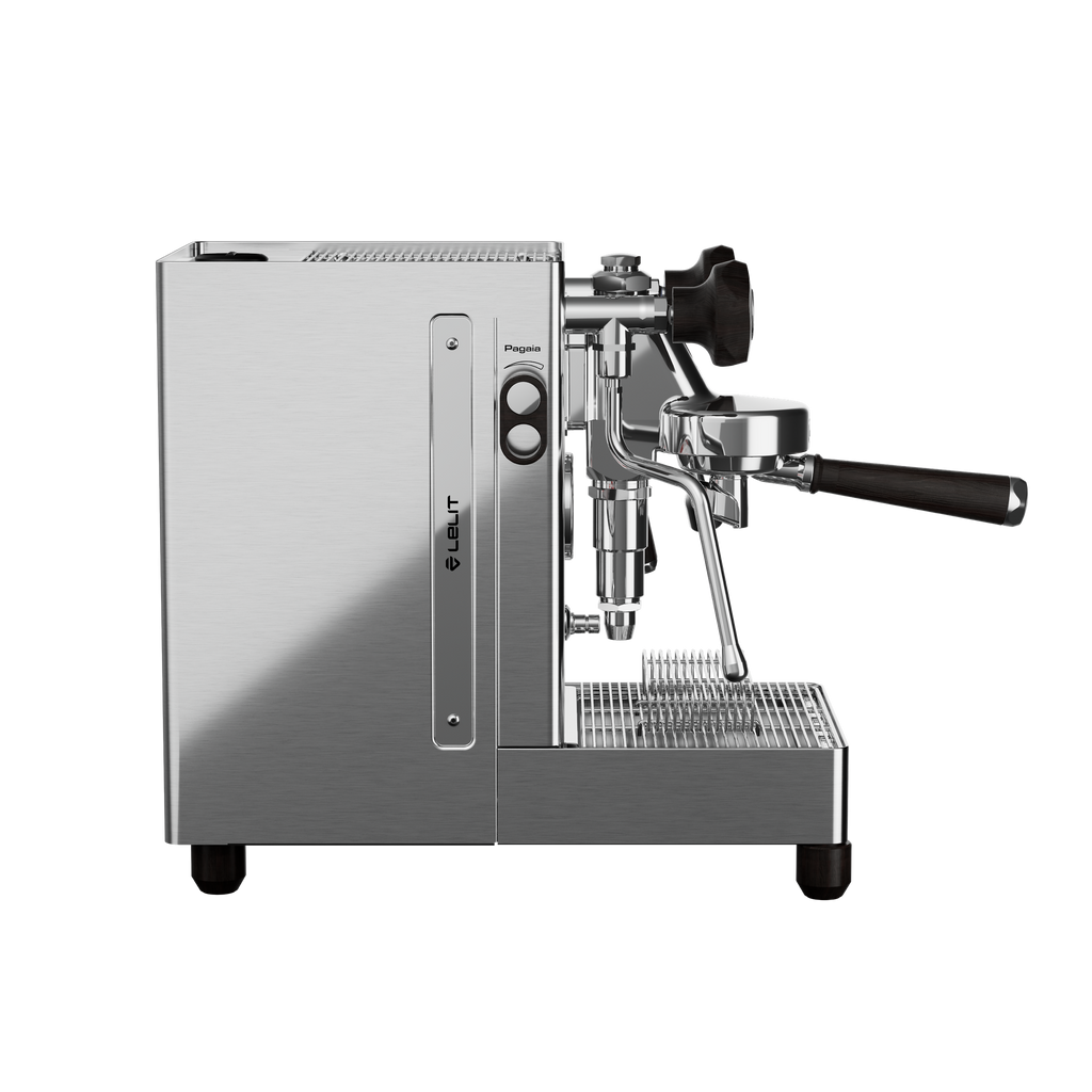 Lelit MaraX3 in Brushed Stainless Steel, side view