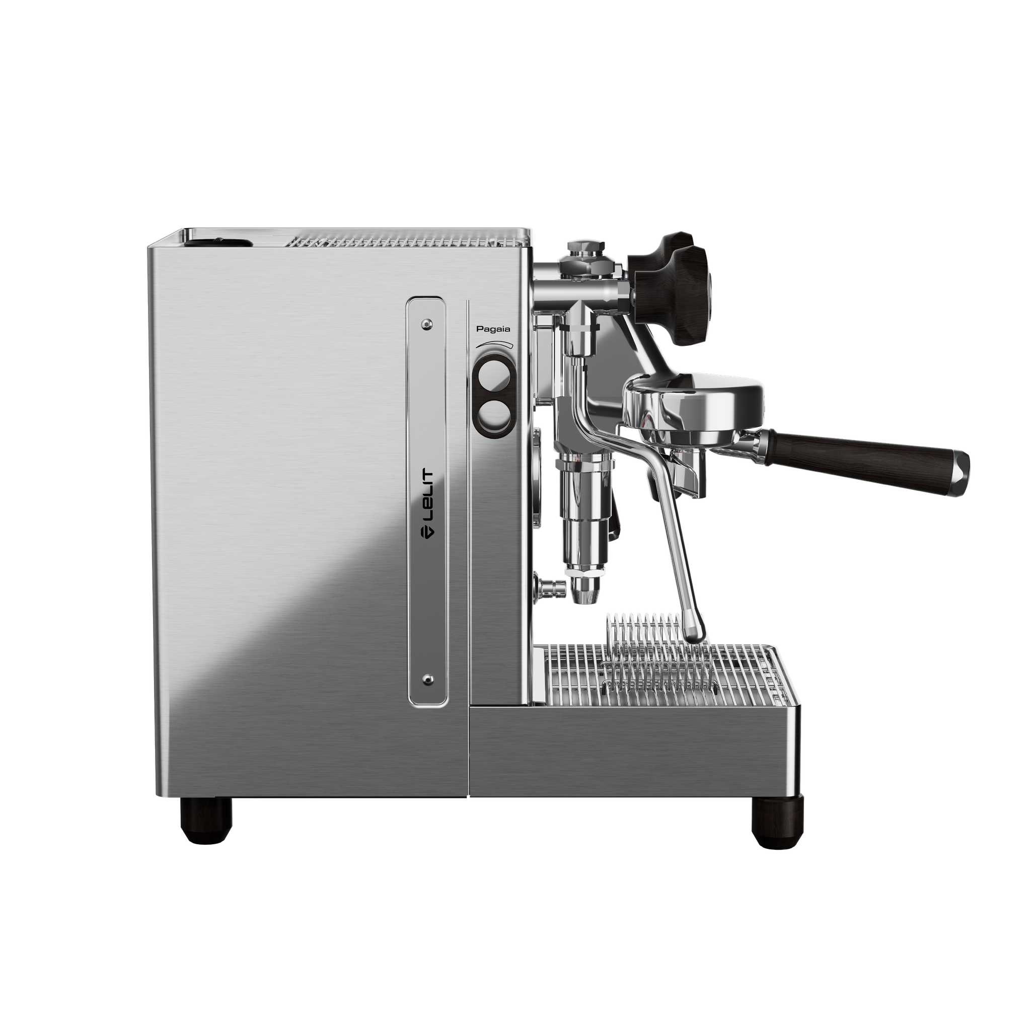 Lelit MaraX3 in Brushed Stainless Steel, side view