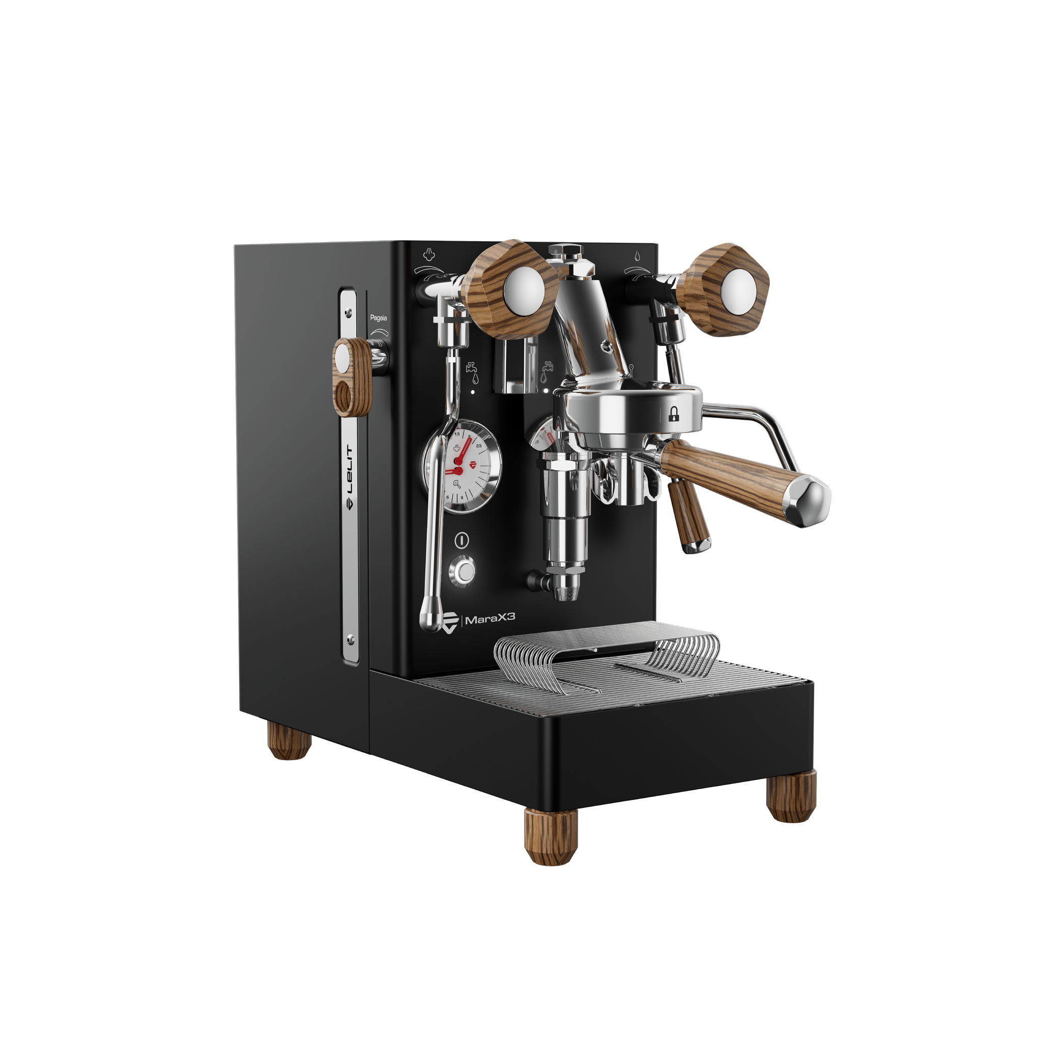 Lelit MaraX3 in Black, three-quarter view